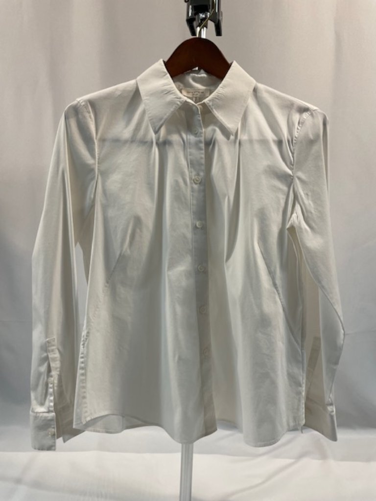 Ladies White Button Down Lafayette 148 Dress Shirt